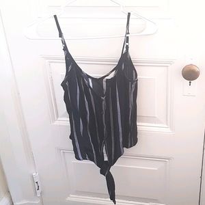 H&M Black Strappy Button Up Tank